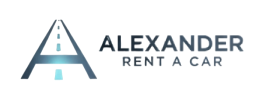 Alexander Rent A Car logo featuring a stylized A formed by a road and the company name